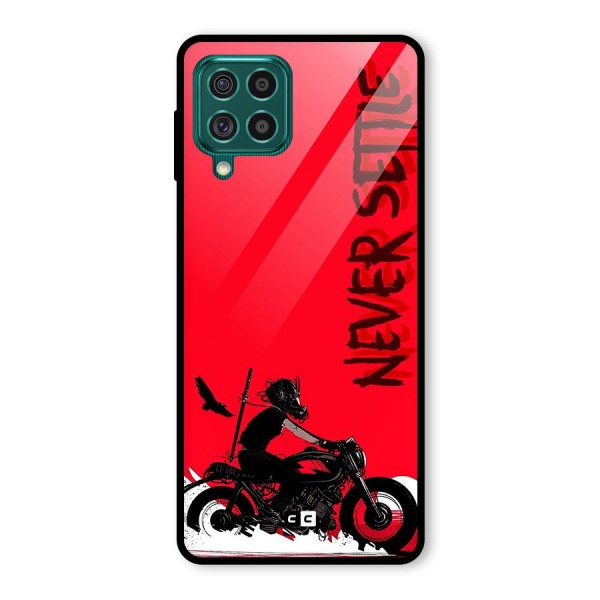 Never Settle Ride Glass Back Case for Galaxy F62