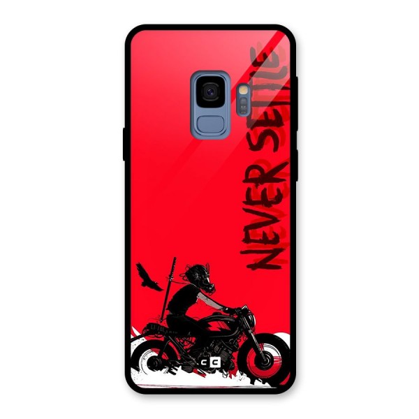 Never Settle Ride Glass Back Case for Galaxy S9