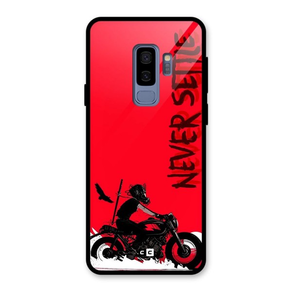 Never Settle Ride Glass Back Case for Galaxy S9 Plus