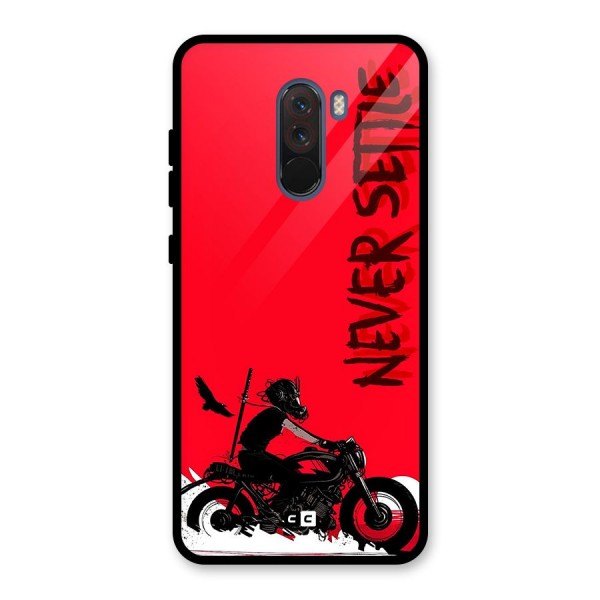 Never Settle Ride Glass Back Case for Poco F1