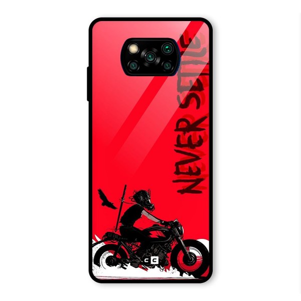 Never Settle Ride Glass Back Case for Poco X3 Pro