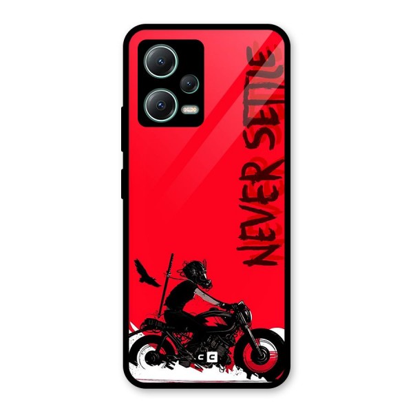 Never Settle Ride Glass Back Case for Poco X5