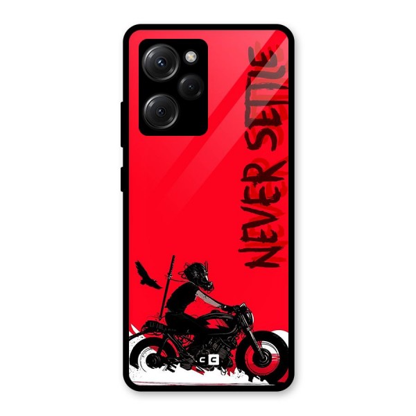 Never Settle Ride Glass Back Case for Poco X5 Pro