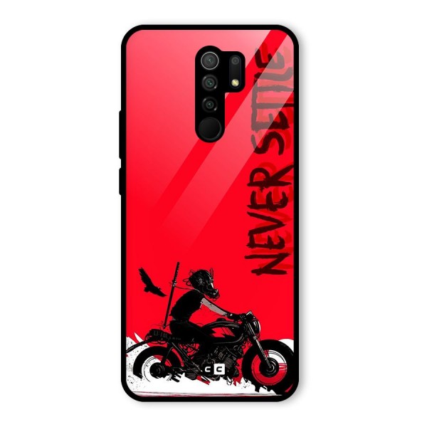 Never Settle Ride Glass Back Case for Redmi 9 Prime