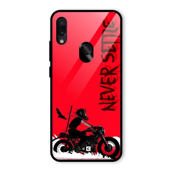 Never Settle Ride Glass Back Case for Redmi Note 7