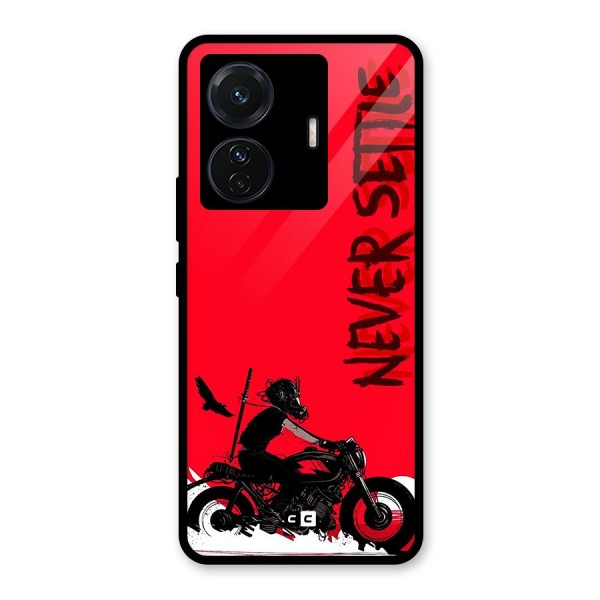 Never Settle Ride Glass Back Case for Vivo T1 Pro