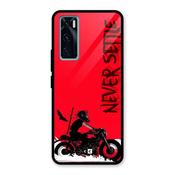 Never Settle Ride Glass Back Case for Vivo V20 SE