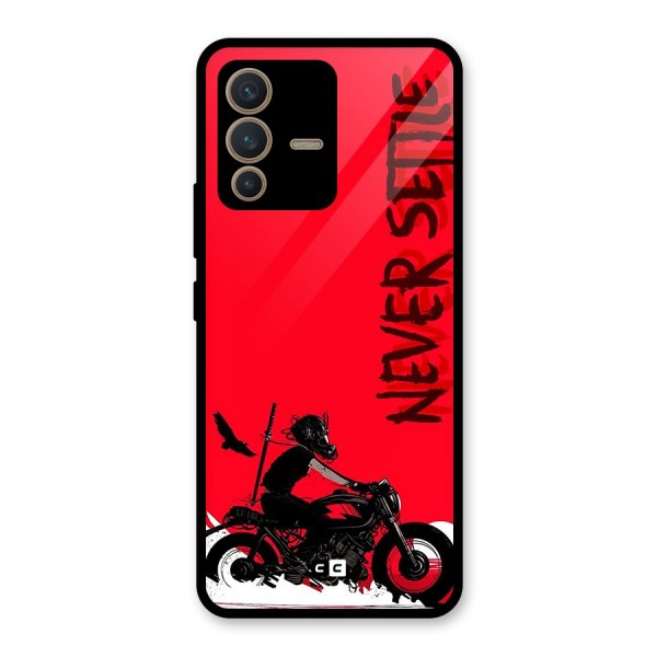 Never Settle Ride Glass Back Case for Vivo V23 5G