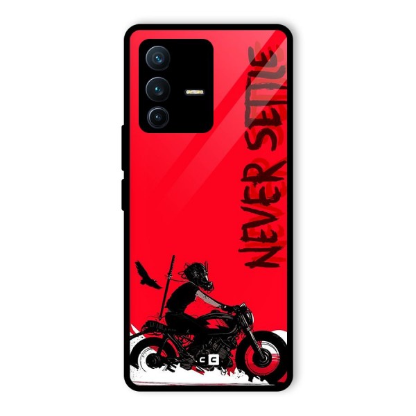 Never Settle Ride Glass Back Case for Vivo V23 Pro