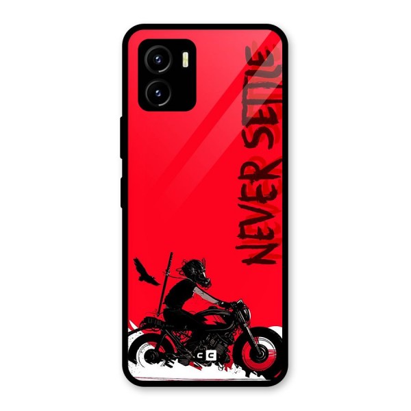 Never Settle Ride Glass Back Case for Vivo Y15s