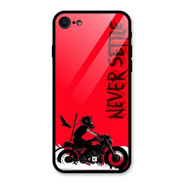 Never Settle Ride Glass Back Case for iPhone SE 2020