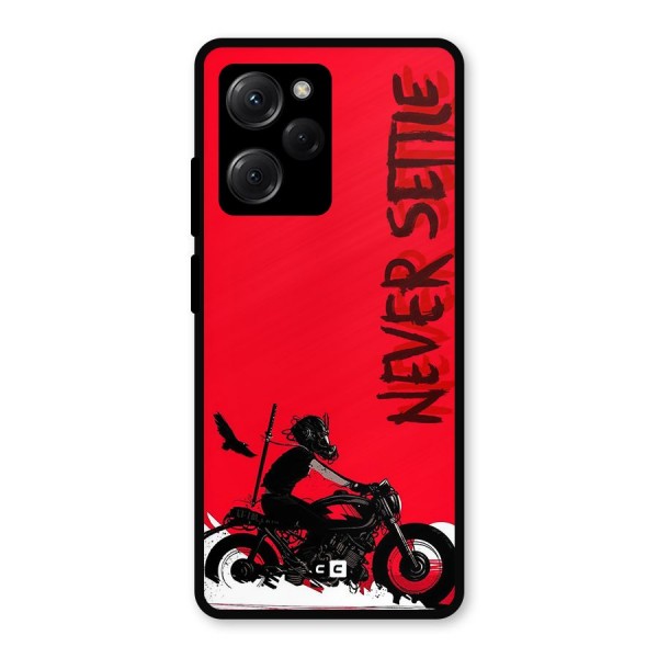 Never Settle Ride Metal Back Case for Poco X5 Pro