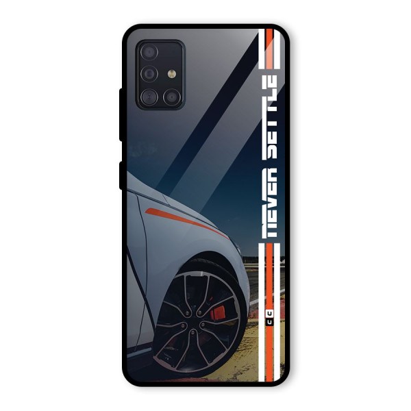 Never Settle SuperCar Glass Back Case for Galaxy A51