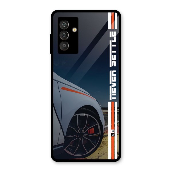 Never Settle SuperCar Glass Back Case for Galaxy M13