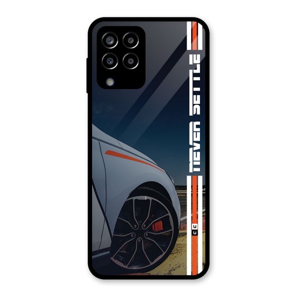 Never Settle SuperCar Glass Back Case for Galaxy M33