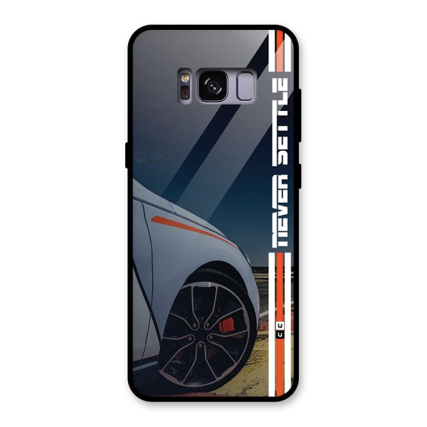 Never Settle SuperCar Glass Back Case for Galaxy S8