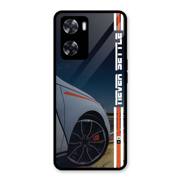 Never Settle SuperCar Glass Back Case for Oppo A57 2022