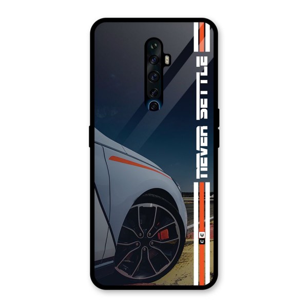 Never Settle SuperCar Glass Back Case for Oppo Reno2 F