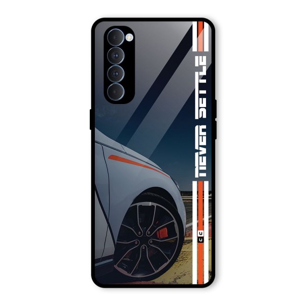 Never Settle SuperCar Glass Back Case for Oppo Reno4 Pro