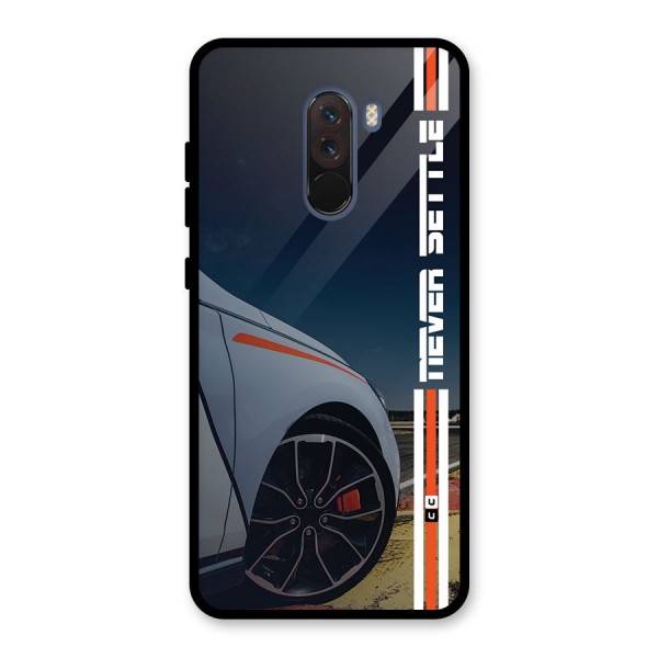 Never Settle SuperCar Glass Back Case for Poco F1