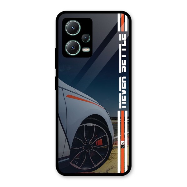 Never Settle SuperCar Glass Back Case for Poco X5