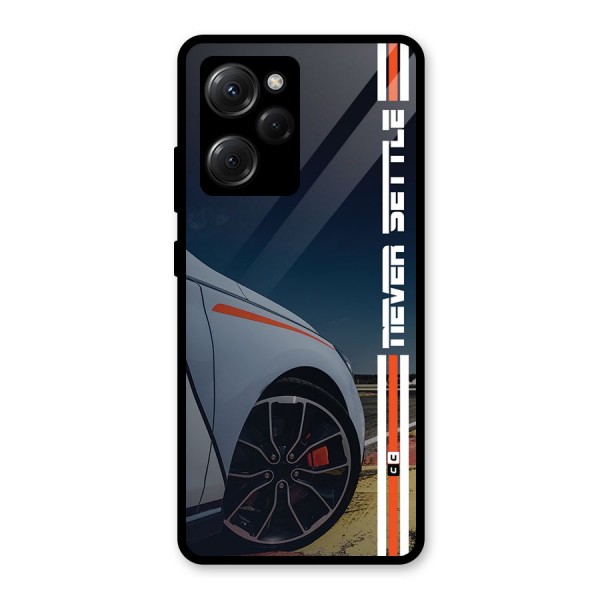 Never Settle SuperCar Glass Back Case for Poco X5 Pro