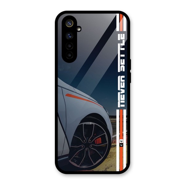 Never Settle SuperCar Glass Back Case for Realme 6