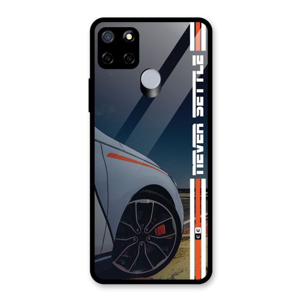 Never Settle SuperCar Glass Back Case for Realme C15