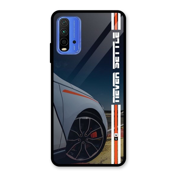 Never Settle SuperCar Glass Back Case for Redmi 9 Power