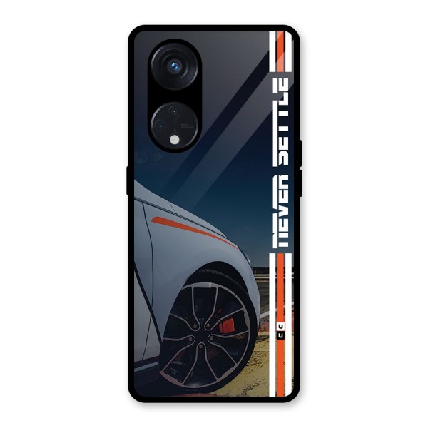 Never Settle SuperCar Glass Back Case for Reno8 T 5G