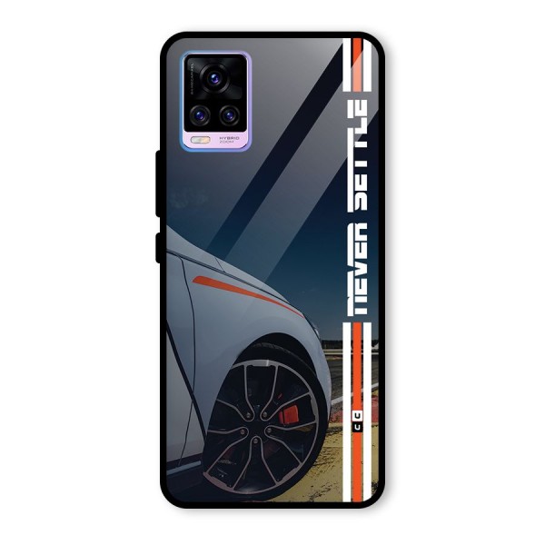 Never Settle SuperCar Glass Back Case for Vivo V20 Pro