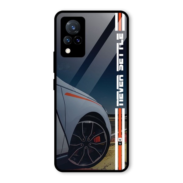 Never Settle SuperCar Glass Back Case for Vivo V21 5G