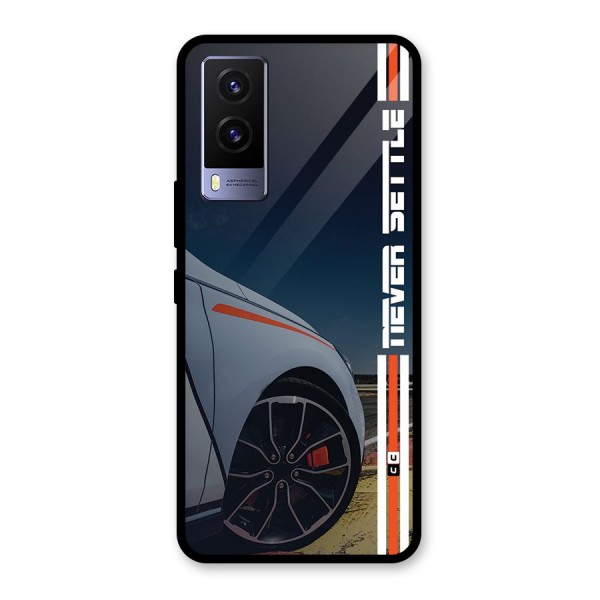 Never Settle SuperCar Glass Back Case for Vivo V21e 5G