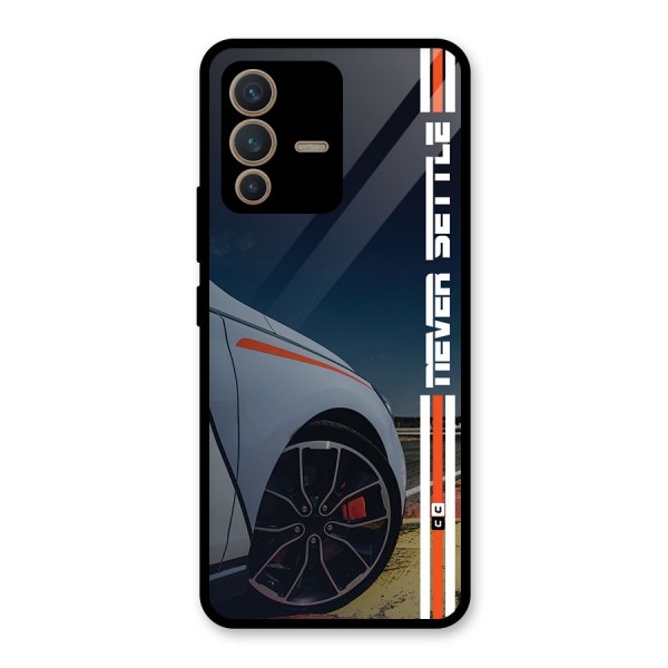 Never Settle SuperCar Glass Back Case for Vivo V23 5G