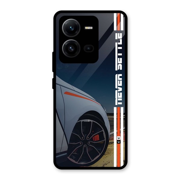 Never Settle SuperCar Glass Back Case for Vivo V25