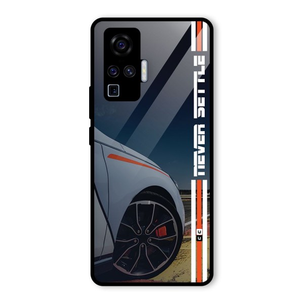 Never Settle SuperCar Glass Back Case for Vivo X50 Pro