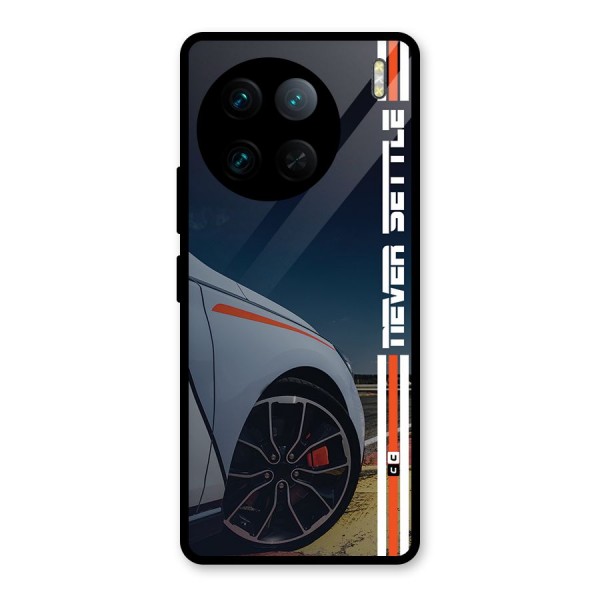 Never Settle SuperCar Glass Back Case for Vivo X90 Pro