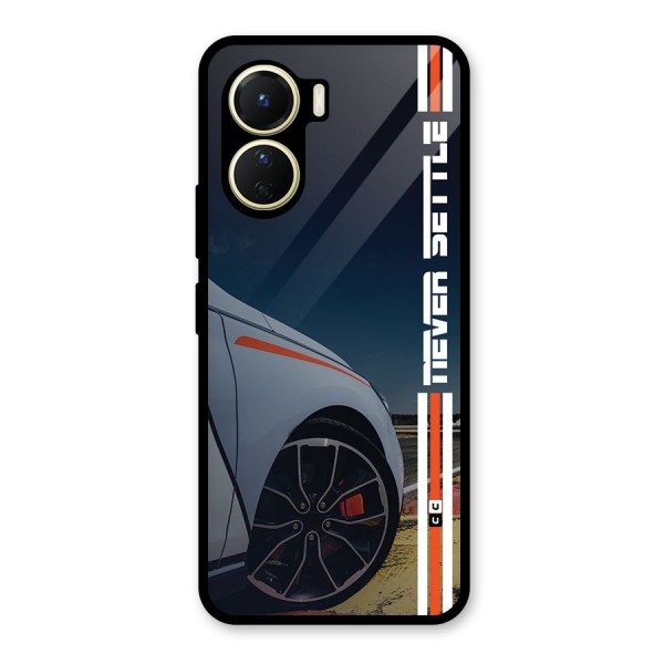 Never Settle SuperCar Glass Back Case for Vivo Y16