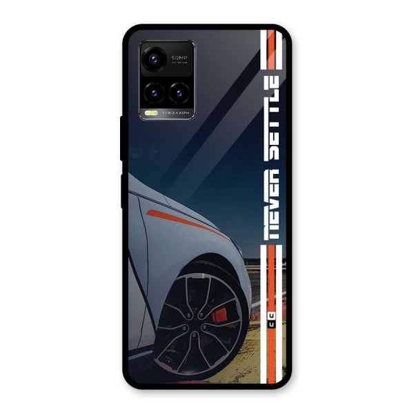 Never Settle SuperCar Glass Back Case for Vivo Y21A