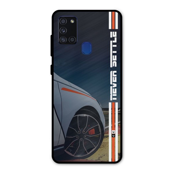 Never Settle SuperCar Metal Back Case for Galaxy A21s