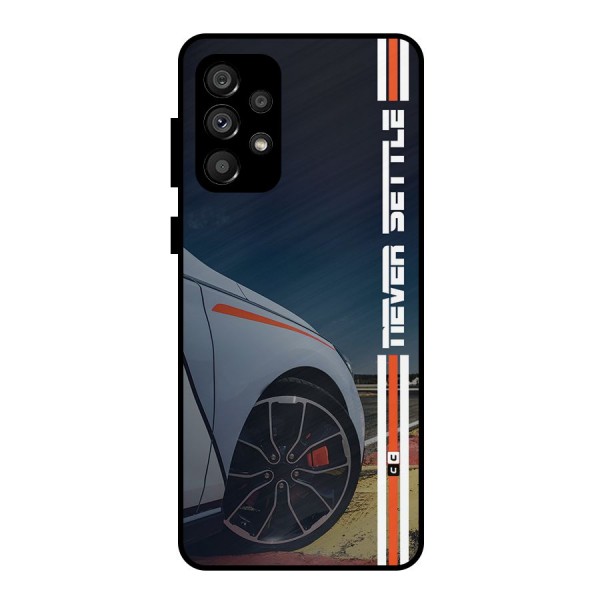 Never Settle SuperCar Metal Back Case for Galaxy A73 5G