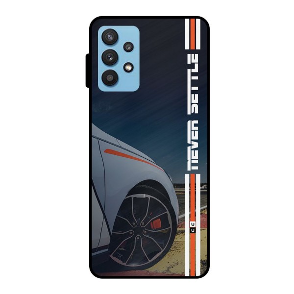 Never Settle SuperCar Metal Back Case for Galaxy M32 5G