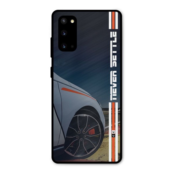 Never Settle SuperCar Metal Back Case for Galaxy S20