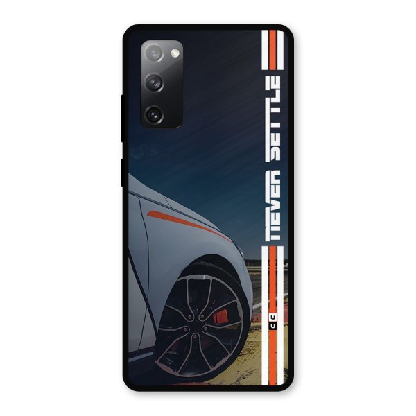 Never Settle SuperCar Metal Back Case for Galaxy S20 FE