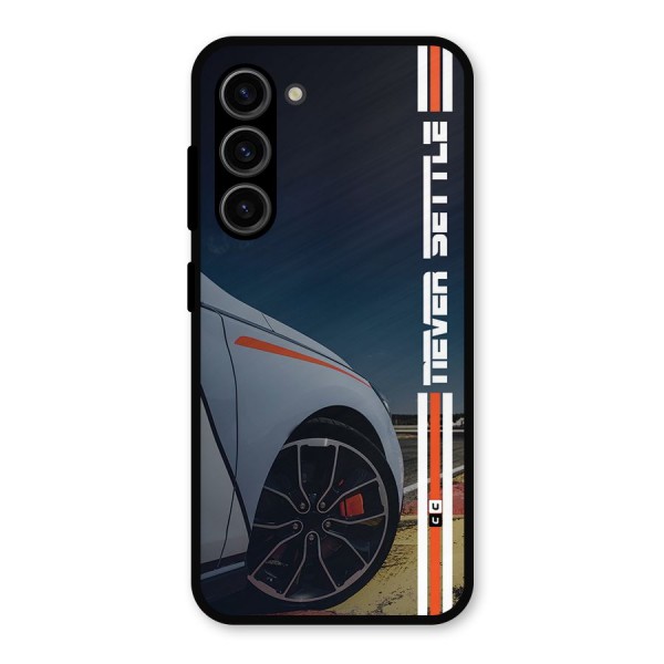 Never Settle SuperCar Metal Back Case for Galaxy S23