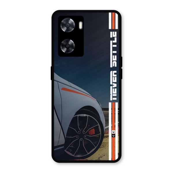 Never Settle SuperCar Metal Back Case for Oppo A57 2022