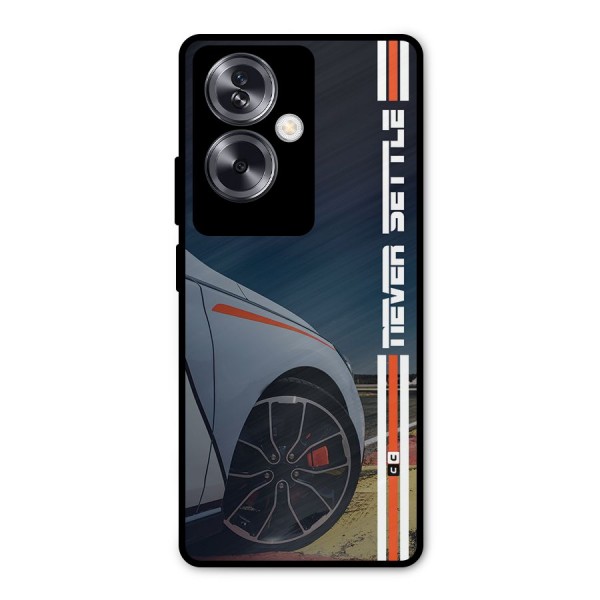 Never Settle SuperCar Metal Back Case for Oppo A79 5G