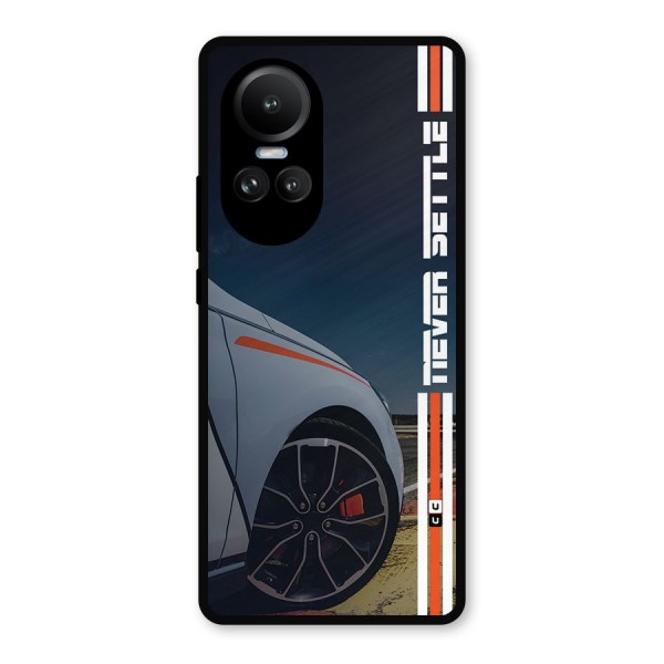 Never Settle SuperCar Metal Back Case for Oppo Reno10 Pro