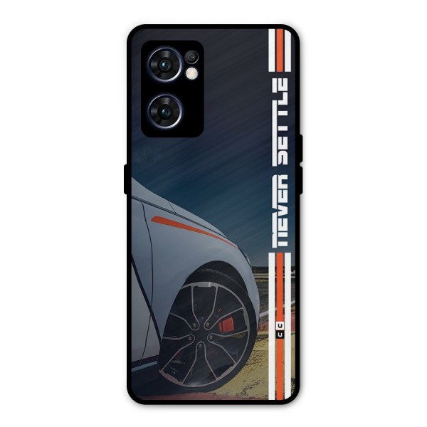 Never Settle SuperCar Metal Back Case for Oppo Reno7 5G