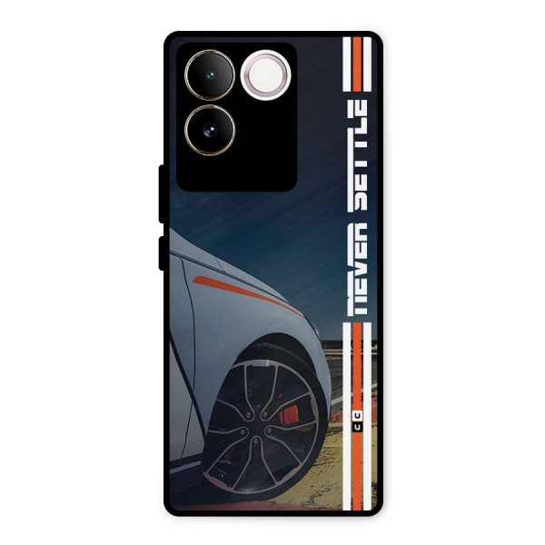 Never Settle SuperCar Metal Back Case for Vivo T2 Pro